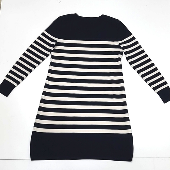 LOFT Petites Midi Sheath Knit Sweater Dress Striped Long Sleeve Boatneck Tunic - Picture 15 of 17